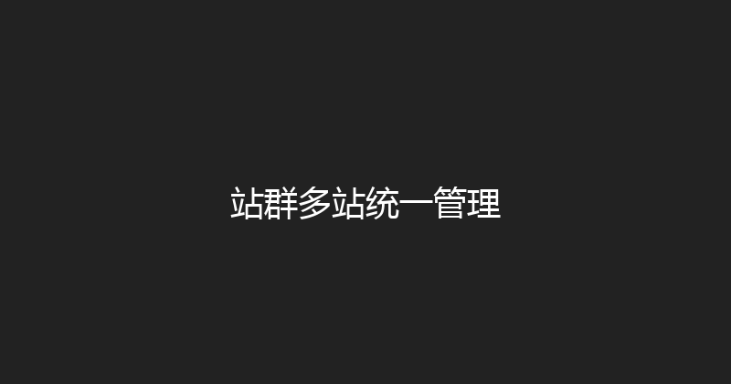 站群多站统一管理 封面图