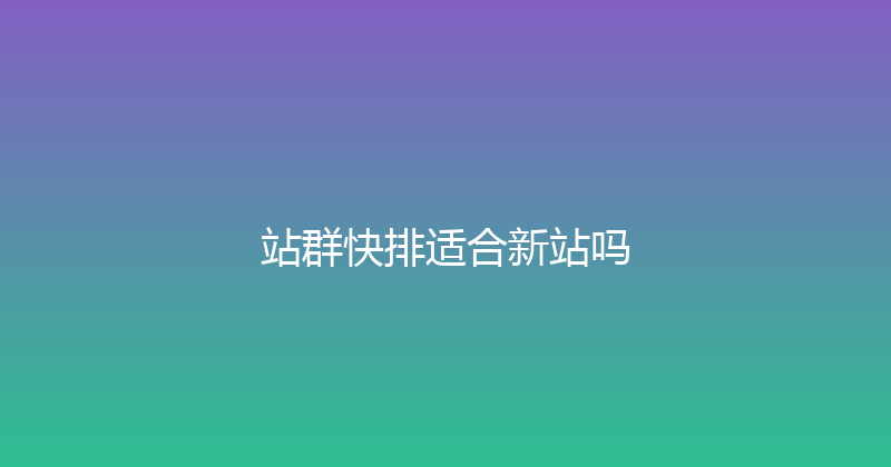 站群快排适合新站吗 封面图